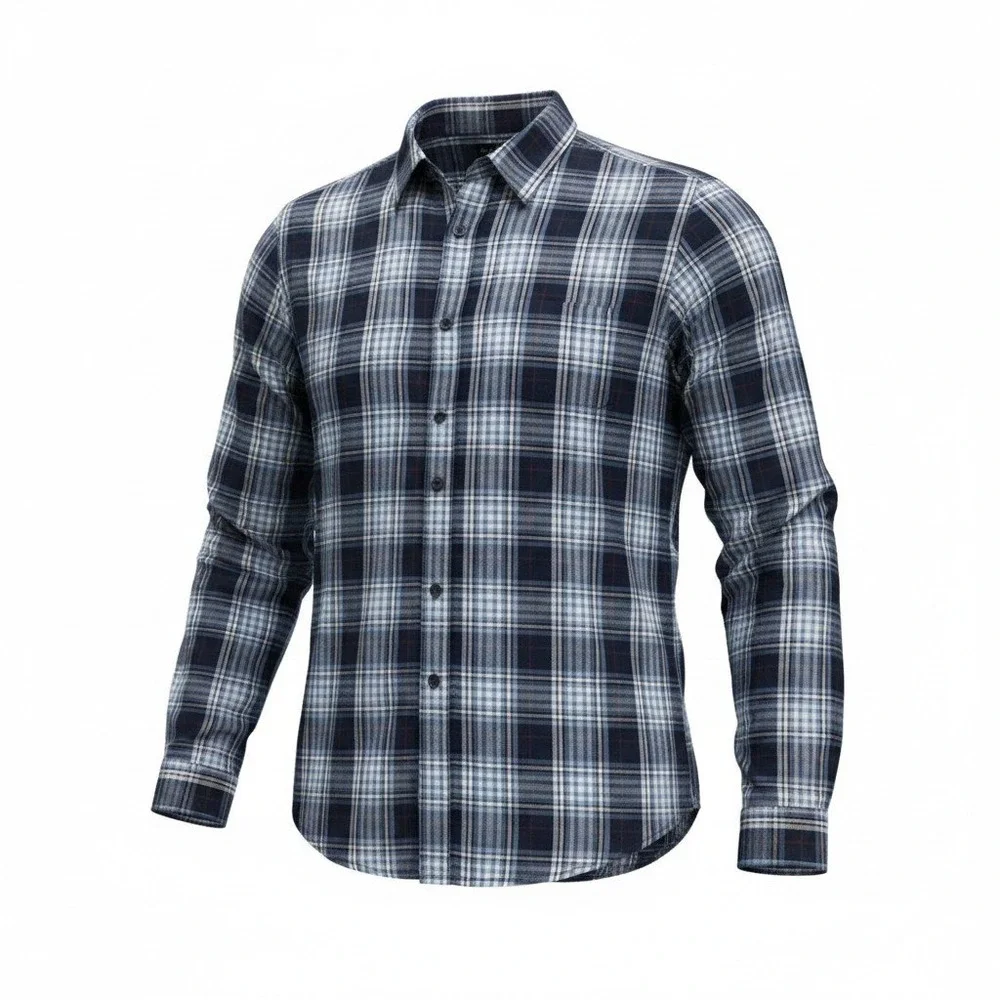 Banana Republic Button Down Mens XL Blue Plaid Long Sleeve Cotton Casual Shirt